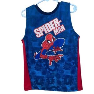 Spiderman Tank Top‎ Boys Blue Red Sleeveless Graphic Tee Marvel Comics